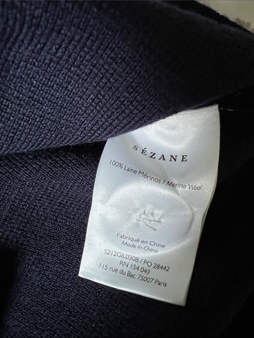 Sezane navy crochet Betty cardigan 100% merino wool - Picture 6 of 9